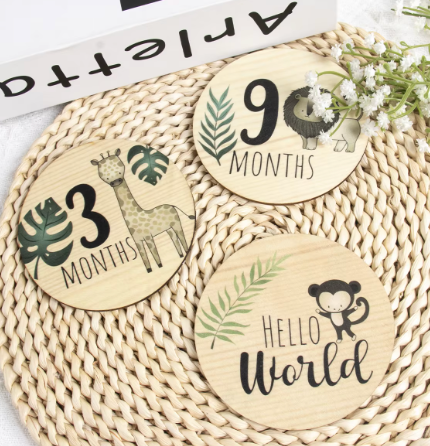 Wooden Baby Milestone Cards